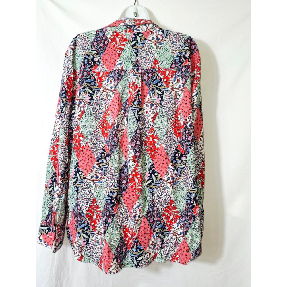 Loft Patchwork Floral Button Down Shirt Plus Xxl … - image 2